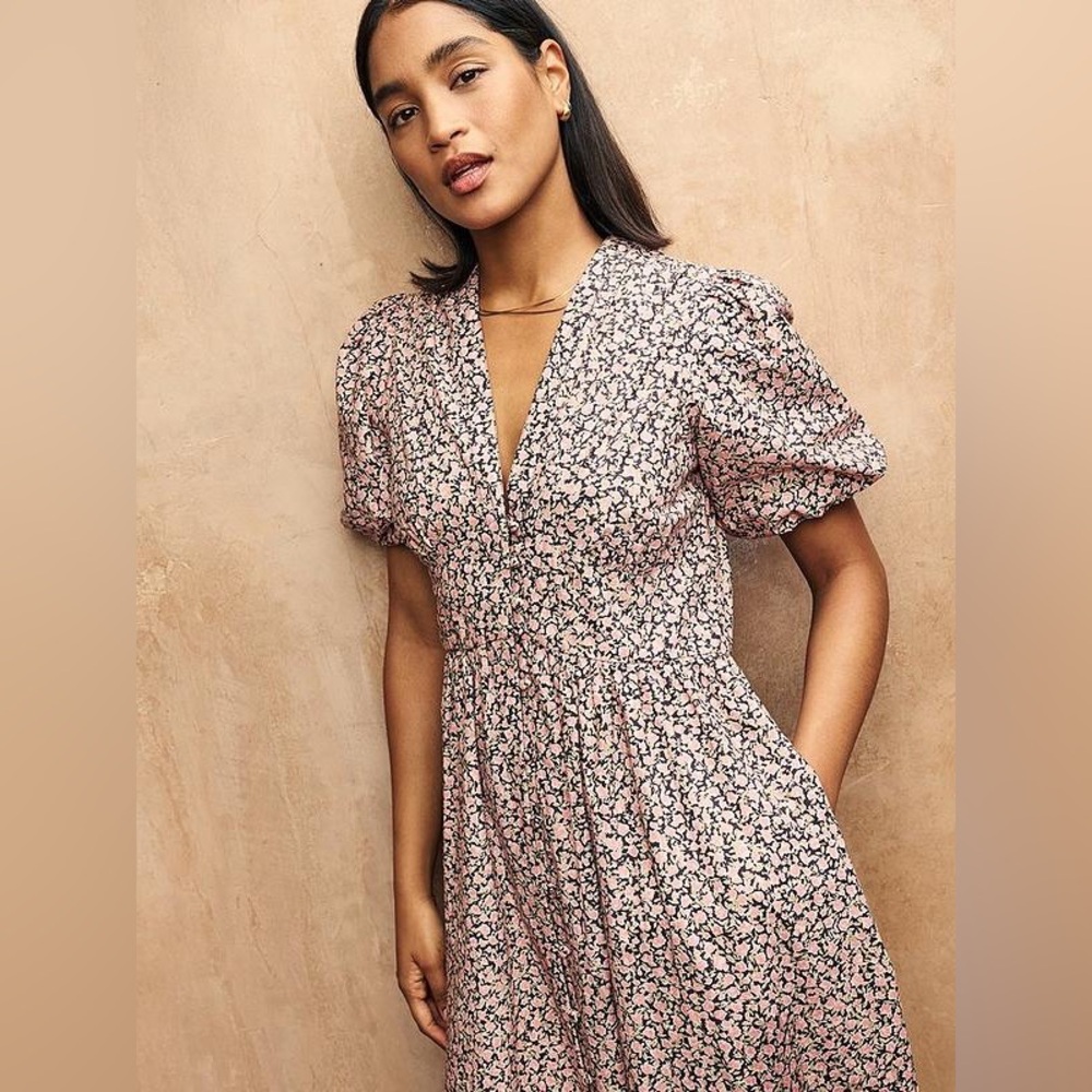 Floral Pink Midi Dress